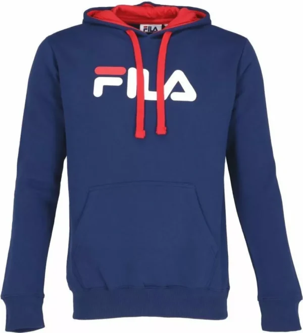 Fila Urban Line Hoodie Mens Size L XL 2XL Blue Pullover Fleece Logo Sweatshirt